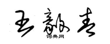 朱錫榮王毅青草書個性簽名怎么寫