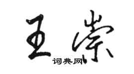 駱恆光王崇行書個性簽名怎么寫