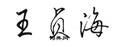 駱恆光王貞海行書個性簽名怎么寫