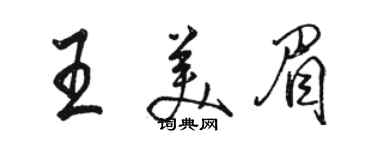 駱恆光王美眉行書個性簽名怎么寫