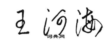 駱恆光王河海草書個性簽名怎么寫