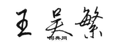 駱恆光王吳繁行書個性簽名怎么寫