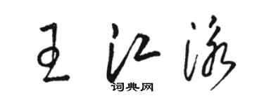 駱恆光王江泳草書個性簽名怎么寫