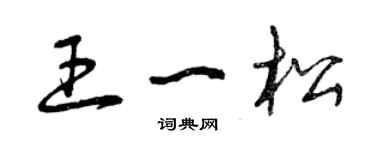 曾慶福王一松草書個性簽名怎么寫