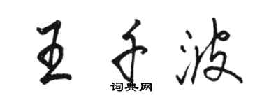 駱恆光王千波行書個性簽名怎么寫