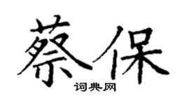 丁謙蔡保楷書個性簽名怎么寫
