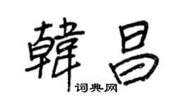 王正良韓昌行書個性簽名怎么寫
