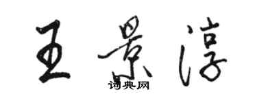 駱恆光王景淳行書個性簽名怎么寫