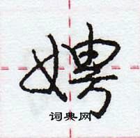 龐中華寫的硬筆行書娉