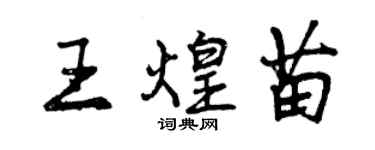 曾慶福王煌苗行書個性簽名怎么寫