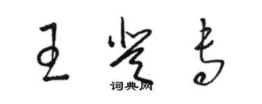 駱恆光王登專草書個性簽名怎么寫