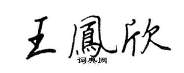 王正良王鳳欣行書個性簽名怎么寫