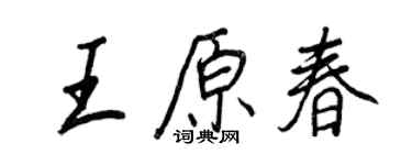 王正良王原春行書個性簽名怎么寫