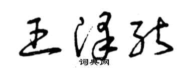 曾慶福王澤能草書個性簽名怎么寫