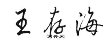 駱恆光王存海行書個性簽名怎么寫