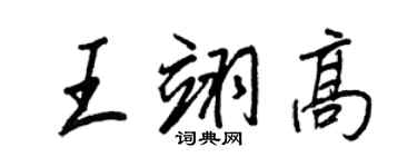 王正良王翊高行書個性簽名怎么寫