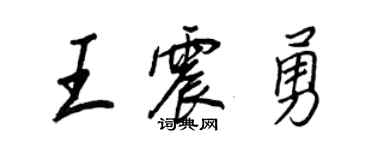 王正良王震勇行書個性簽名怎么寫