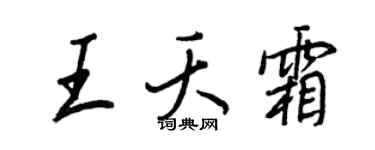 王正良王夭霜行書個性簽名怎么寫