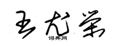 朱錫榮王尤榮草書個性簽名怎么寫