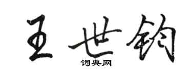 駱恆光王世鈞行書個性簽名怎么寫