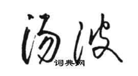 駱恆光湯波草書個性簽名怎么寫
