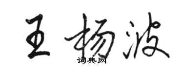 駱恆光王楊波行書個性簽名怎么寫