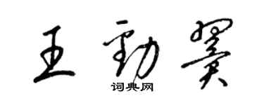 梁錦英王勁翼草書個性簽名怎么寫