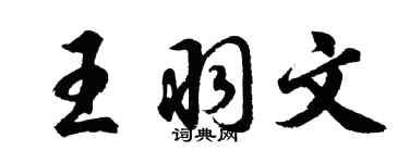 胡問遂王羽文行書個性簽名怎么寫