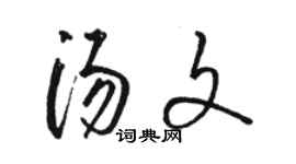 駱恆光湯文草書個性簽名怎么寫