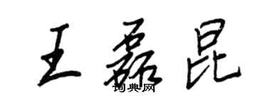 王正良王磊昆行書個性簽名怎么寫