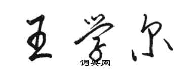 駱恆光王學爾行書個性簽名怎么寫