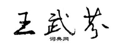 曾慶福王武芬行書個性簽名怎么寫