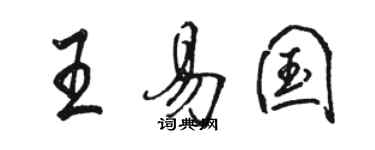 駱恆光王易國行書個性簽名怎么寫