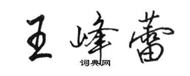 駱恆光王峰蕾行書個性簽名怎么寫