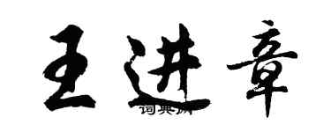 胡問遂王進章行書個性簽名怎么寫