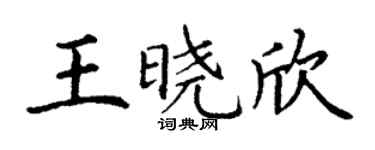 丁謙王曉欣楷書個性簽名怎么寫