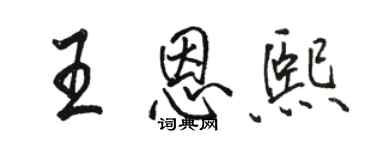 駱恆光王恩熙行書個性簽名怎么寫