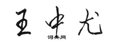 駱恆光王中尤行書個性簽名怎么寫