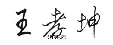 駱恆光王孝坤行書個性簽名怎么寫