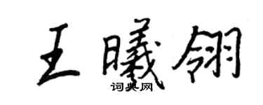 王正良王曦翎行書個性簽名怎么寫