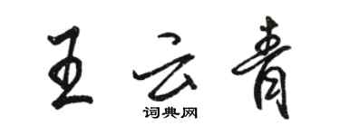 駱恆光王雲青行書個性簽名怎么寫