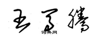 朱錫榮王馬騰草書個性簽名怎么寫