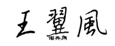 王正良王翼風行書個性簽名怎么寫