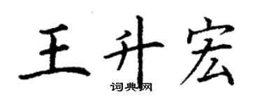 丁謙王升宏楷書個性簽名怎么寫