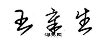 朱錫榮王章生草書個性簽名怎么寫