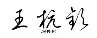梁錦英王杭欽草書個性簽名怎么寫