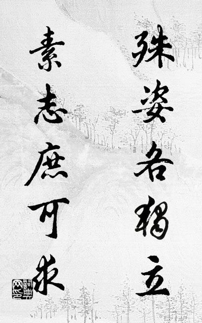 殊姿各獨立; 素志庶可求。怎么寫好看