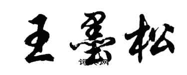 胡問遂王墨松行書個性簽名怎么寫