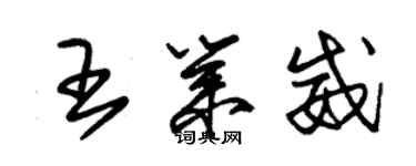 朱錫榮王業威草書個性簽名怎么寫