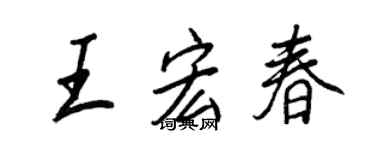 王正良王宏春行書個性簽名怎么寫